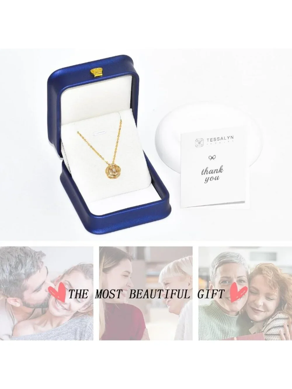 Elegant 18K Gold Plated Necklace with Cubic Zirconia Pendant - Adjustable